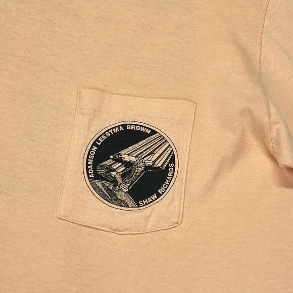 Vtg Columbia STS-28 Peach T-Shirt Nasa Space Shuttle Tag Size L DOD USA Cotton - Picture 5 of 13